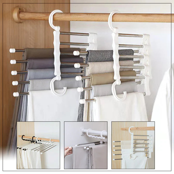 Lots de 2 cintres à pantalons à 6 positions